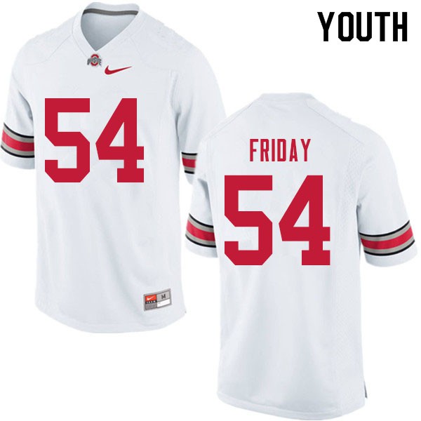 Ohio State Buckeyes #54 Tyler Friday Youth Alumni Jersey White